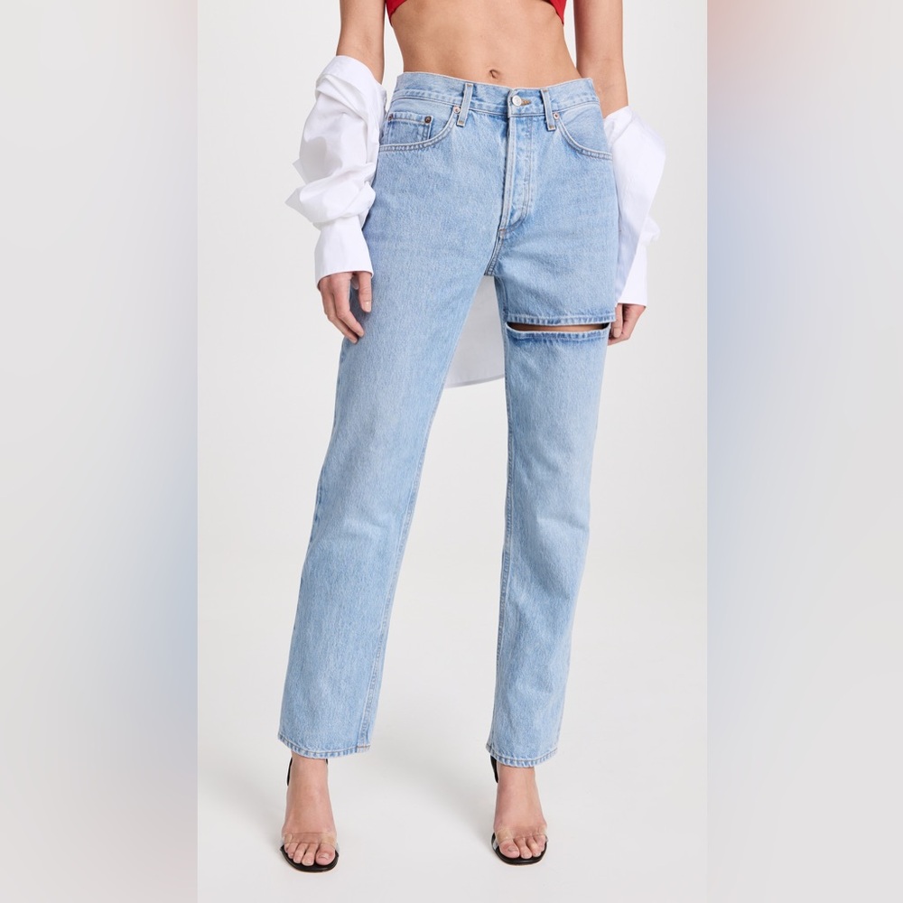 AGOLDE Slice Jeans Straight Leg blue denim 27